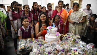 Sailaja Reddy Celebrates Birthday with Students at Laxmi Nagar Government High School, Announces Scholarships for Top Achievers