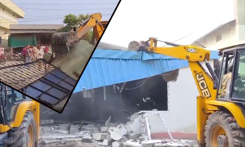 Telangana Government's Bulldozer in Action Again: BRS Leader's Function Hall Razed in Ramagundam