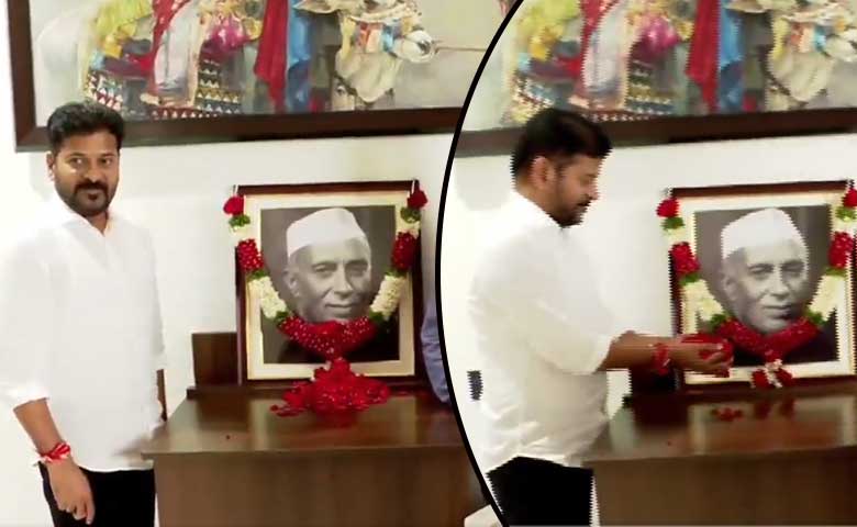 Telangana CM K. Revanth Reddy Pays Tribute to Pandit Jawaharlal Nehru on His Birth Anniversary