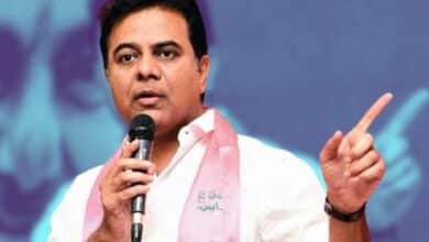 Telangana Identity Under Threat KT Rama Rao pays tribute to Telangana Martyrs, leading a rally to Telangana Bhavan during Deeksha Diwas.