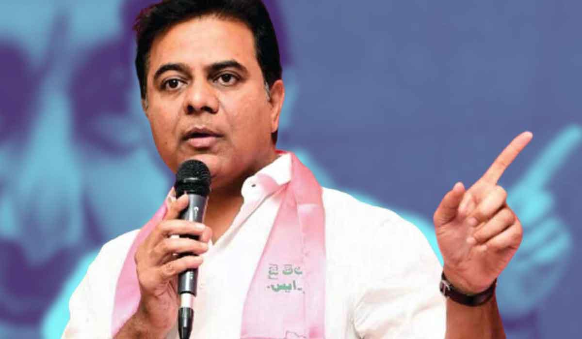 Telangana Identity Under Threat KT Rama Rao pays tribute to Telangana Martyrs, leading a rally to Telangana Bhavan during Deeksha Diwas.