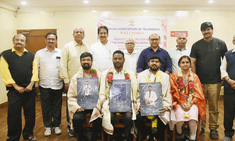 Carrom Association of Telangana Honors 6th World Cup Medal Winners