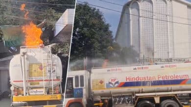 Hyderabad: Fuel Tanker Catches Fire at Nampally Ek Minar Masjid