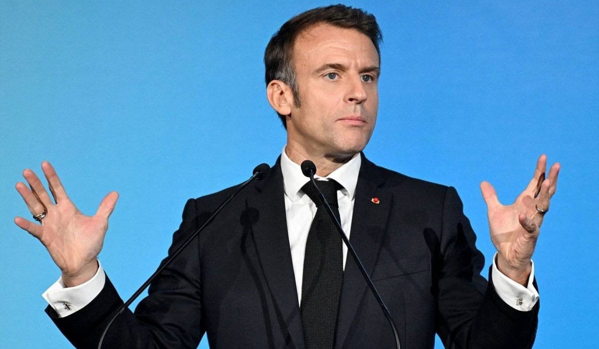 French President Emmanuel Macron addressing the nation amid a political crisis following the no-confidence vote.