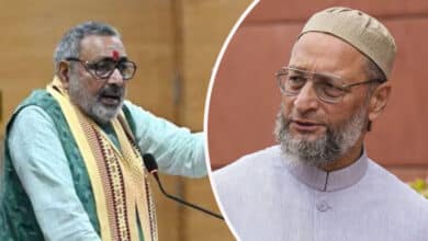 Giriraj Singh Accuses Owaisi of Skipping National Anthem on Constitution Day