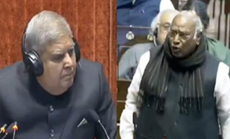 War of words between Kharge and Dhankhar in RS over no-trust motion