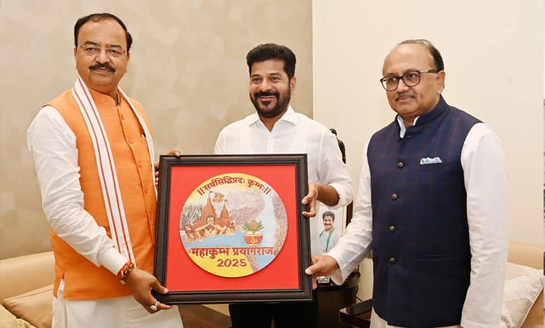 UP Deputy CM K P Maurya invites Telangana CM Revanth Reddy for Maha Kumbh