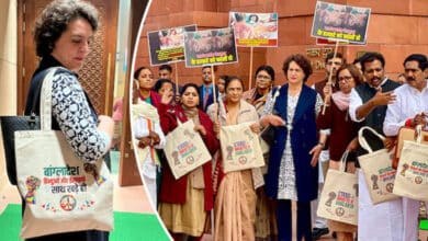 Priyanka Gandhi brings 'Bangladesh' bag, a day after row over 'Palestine' tag