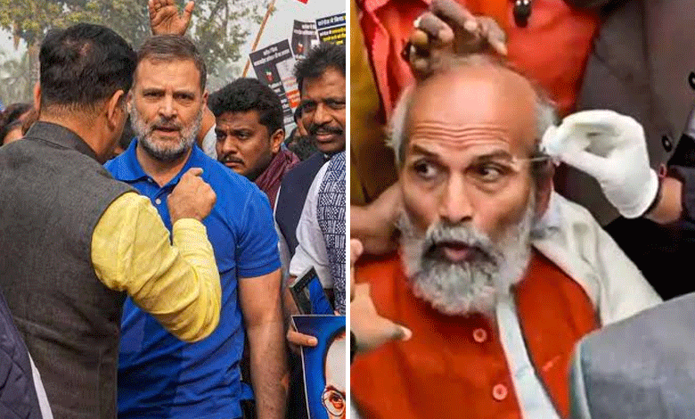 BJP, Congress Clash in Parliament Over Amit Shah's Ambedkar Remark; BJP MP Pratap Sarangi and Others Injured in Scuffle