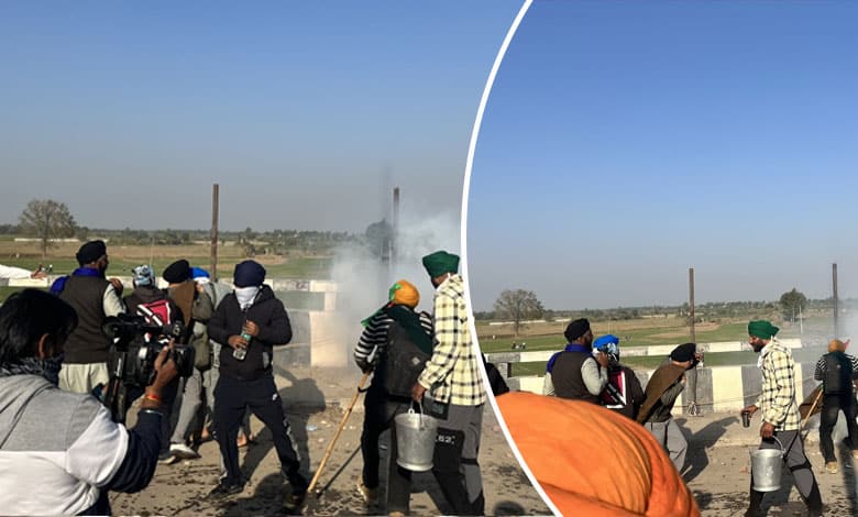 Protesting Punjab farmers try to break barricades, face teargas shells at Shambhu border