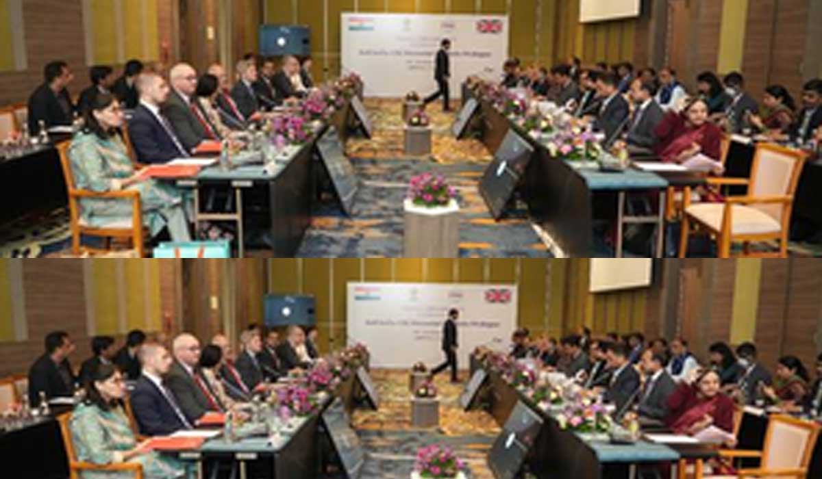 Senior officials from India and the UK during the third India-UK Financial Markets Dialogue in GIFT City, Gujarat.