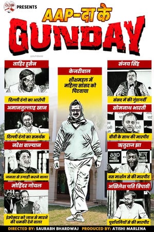 123 81 "AAP-da ke Gunday": Delhi BJP Targets AAP Leaders with New Campaign Poster