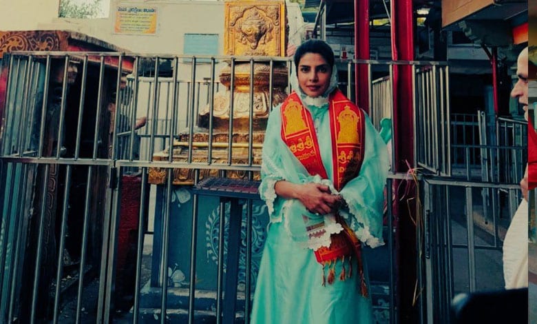 5 15 Hyderabad: Priyanka Chopra Visits Chilkur Balaji Temple