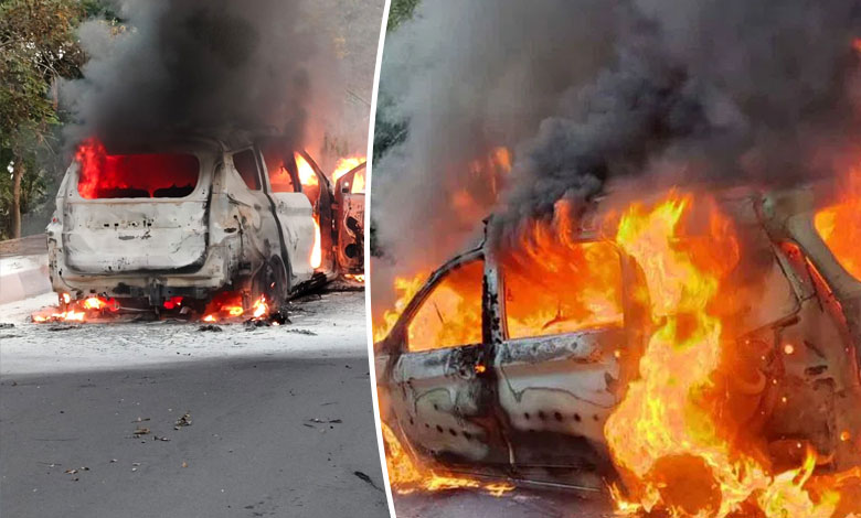 Hyderabad: Tragic Death as CNG Car Bursts into Flames