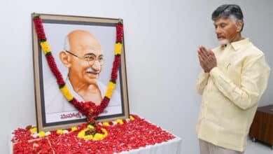 Andhra Pradesh CM Chandrababu Naidu Tributes to Mahatma Gandhi