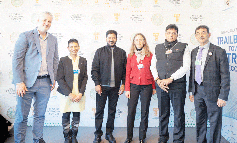 Nicole Schwab and Florian Vernaz Meet Telangana CM Revanth Reddy, Administer Davos Oath