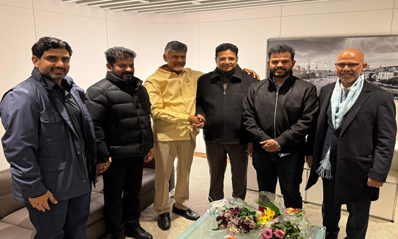 REVANTHCHANDRA 1 Andhra Pradesh and Telangana Chief Ministers and IT Ministers Arrive in Davos for World Economic Forum