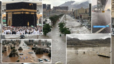 Watch: Floods in Mecca and Medina as Heavy Rain, Hailstorms, and Thunderstorms Strike Saudi Arabia: Red Alert Issued