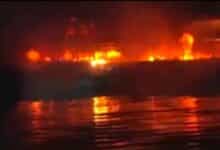 Massive Fire Breaks Out at Hussain Sagar During Republic Day Fireworks in Hyderabad, 1 injured