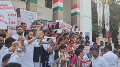 Hyderabad: Fierce Protests at Gandhi Bhavan Over Trump's Deportation Plan and the Government's Silence