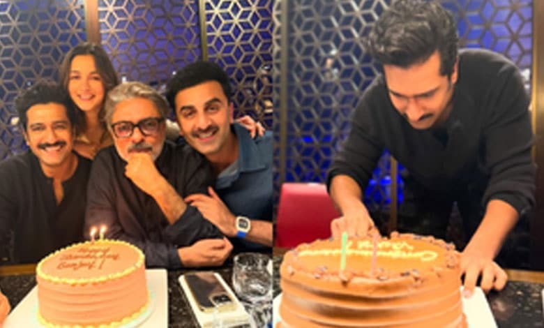 Alia, Ranbir, and Vicky Celebrate ‘Magician’ Bhansali’s Birthday and Success of ‘Chhaava’