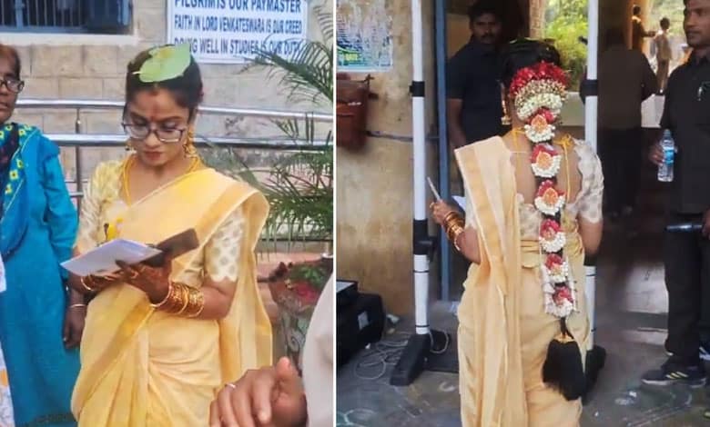 Watch: From Wedding Mandap to Exam Hall: Bride Appears for Group-2 Exam in Bridal Attire