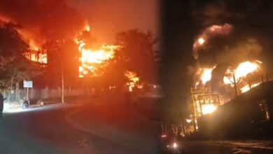 Telangana: Massive Fire Breaks Out at Chemical Company in Cherlapally Industrial Area: Video