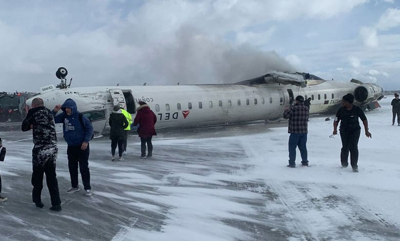 Delta Airlines Plane Flips on Landing in Toronto, injuring 19 Including Child