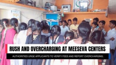 Long queues at a Hyderabad MeeSeva center as applicants rush to submit ration card forms. (Representative Image)