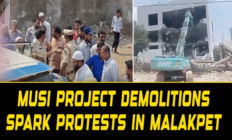 Hyderabad: Musi Project Demolitions Spark Protests in Malakpet, Residents Demand Fair Housing