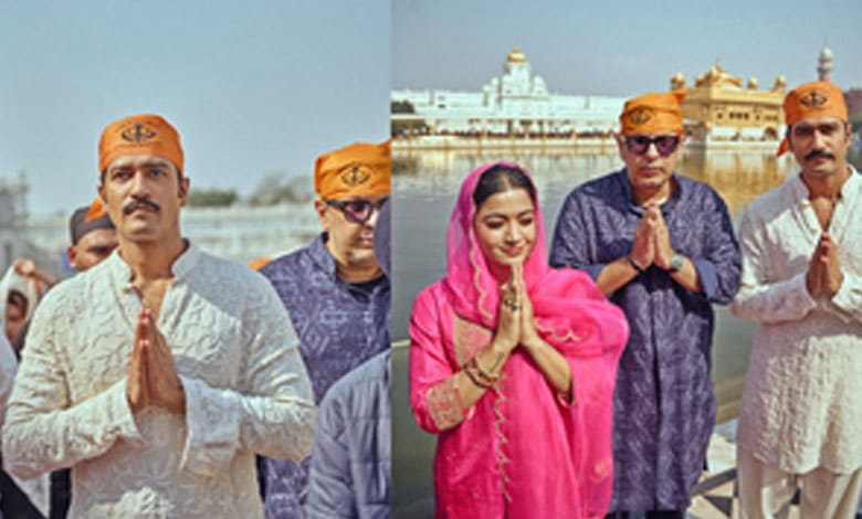 Vicky Kaushal and Rashmika Mandanna Seek Blessings at the Golden Temple During "Chhaava" Promotions