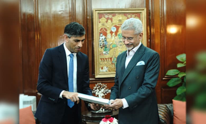 Former UK Prime Minister Rishi Sunak Meets EAM S. Jaishankar in New Delhi