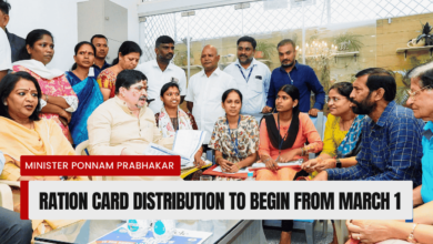 Telangana Minister Ponnam Prabhakar announces ration card distribution drive starting March 1, 2025.