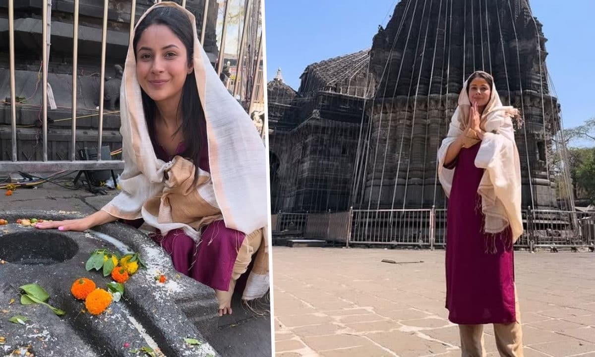 Shehnaaz Gill Seeks Blessings at Trimbakeshwar Temple on Maha Shivratri