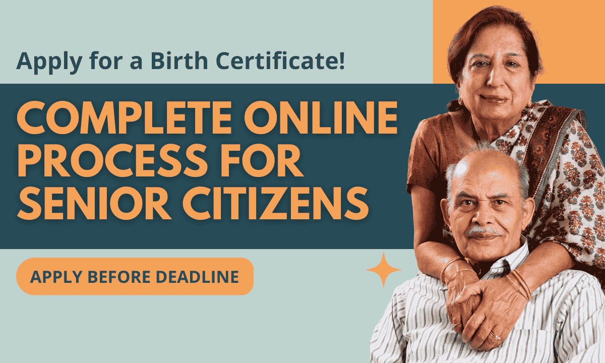 A senior citizen in India can apply for a birth certificate online using a smartphone, highlighting ease of digital governance.