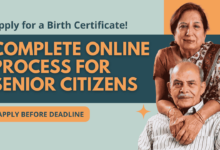 A senior citizen in India can apply for a birth certificate online using a smartphone, highlighting ease of digital governance.