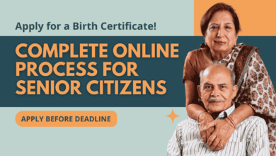 A senior citizen in India can apply for a birth certificate online using a smartphone, highlighting ease of digital governance.