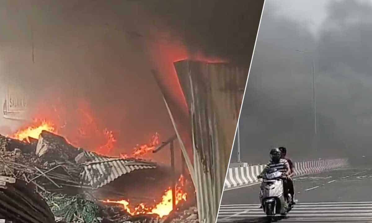 Fire Incident at Amberpet Flyover Sparks Chaos, Causes Major Traffic Disruption in Hyderabad