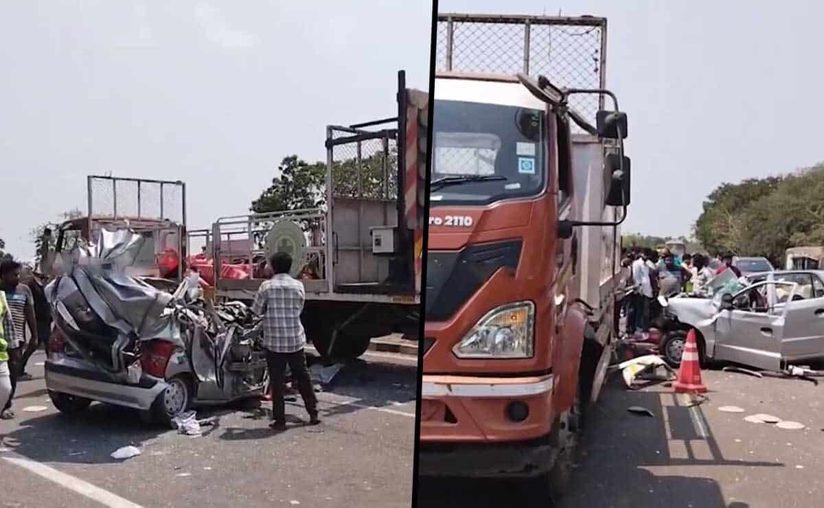 Horrific Crash! Speeding Van Smashes into Car in West Godavari, Three Dead!