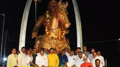 27-Foot Sword Installed at Maharana Pratap Statue in Hyderabad’s Begum Bazaar