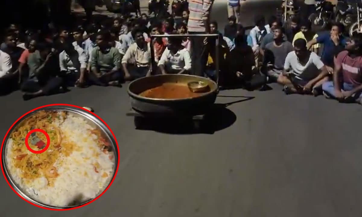 Blades Found in Food at Osmania University Hostel, Students Protest: Video