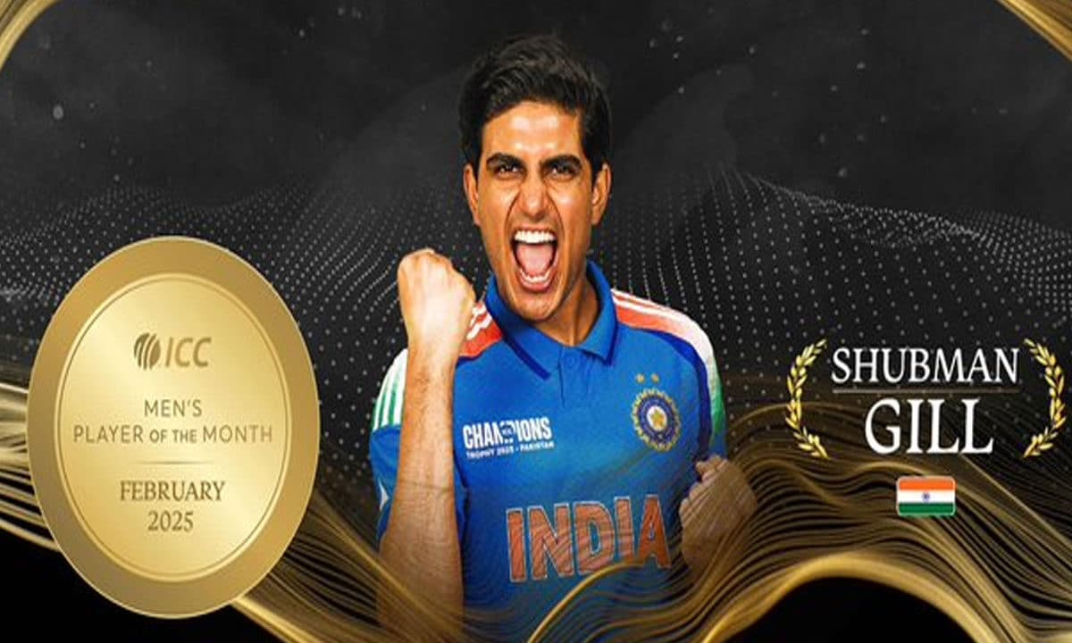 Shubman Gill Named ICC Men’s Player of the Month for February 2025