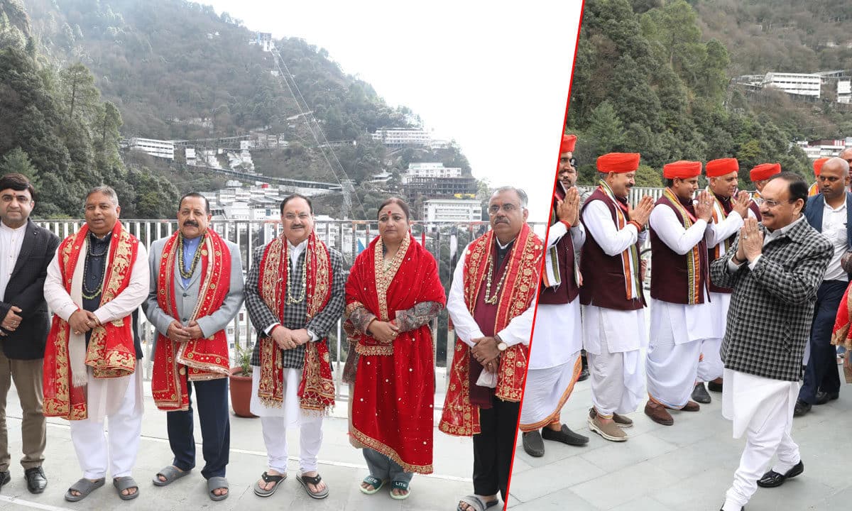 Union Minister J.P. Nadda Pays Obeisance at Mata Vaishno Devi Shrine