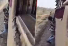 Man Hangs from Train Window for a Minute for Reel, Passengers Save His Life – Shocking Video!