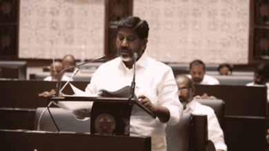 Deputy CM Mallu Bhatti Vikramarka presents the Telangana Budget 2025-26 in the state assembly.