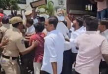 Congress, BRS Workers Clash at KTR’s Camp Office in Rajanna Sircilla