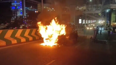Car Catches Fire Near Raidurg Metro Station in Madhapur; Passengers Escape Unhurt