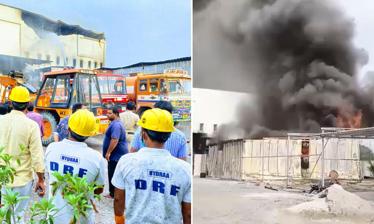 Massive Fire Breaks Out at Patancheru Furniture Godown, Major Disaster Averted by Swift Hydraa Response