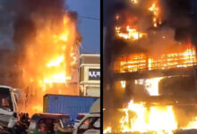 Hyderabad: Massive Fire Breaks Out at Centro Footwear Building in Madinaguda