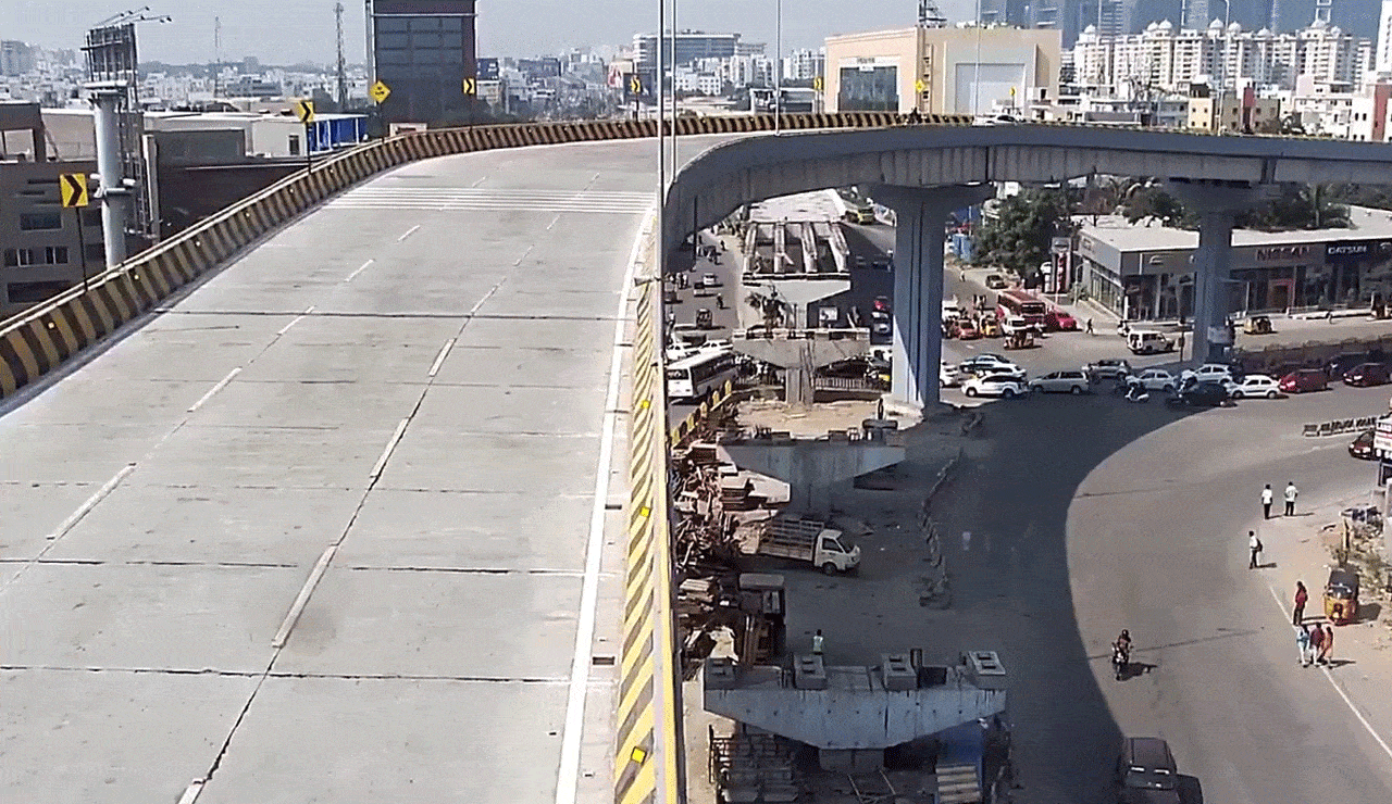 Hyderabad’s First Third-Level Flyover at Gachibowli to Open in June